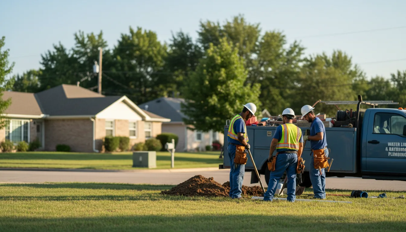 Residential water line and bathroom plumbing service in Eunice, LA